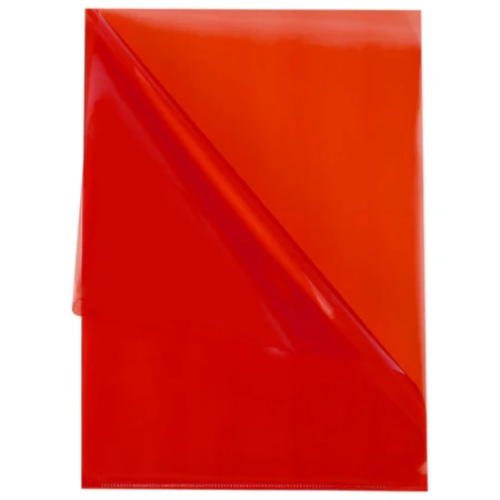 Папка-уголок жесткая прозрачная А4 BRAUBERG UNIVERSAL, красная, 0,15 мм, со штрихкодом, 273052 - МСК «Форвард»