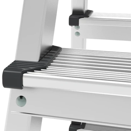 Стремянка алюминиевая двухсторонняя 2х2 ступени, высота площадки 0,43 м, до 150 кг, вес 1,8 кг, НОВАЯ ВЫСОТА, 1120202 609082 - МСК «Форвард»