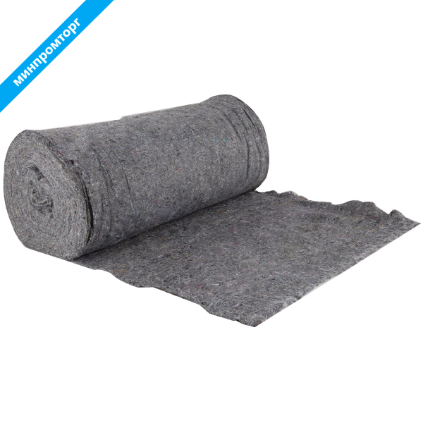 Полотно ХПП холстопрошивное ПЛОТНОЕ серое, 0,75х50м, 180(±10)г/м2, шаг 2,5мм, LAIMA Стандарт, 605541