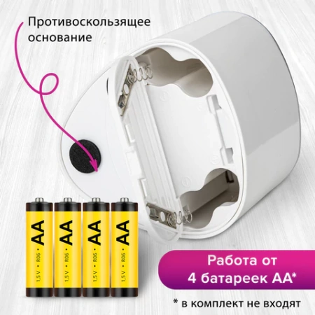 Точилка электрическая BRAUBERG DUAL (для 2 диаметров карандашей!), 4 батарейки АА, белая, 270580 - МСК «Форвард»