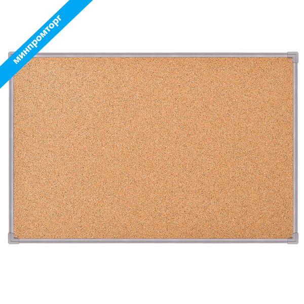 Доска пробковая для объявлений 100х60см, металлическая рамка, BOARDSYS, П*60 231697