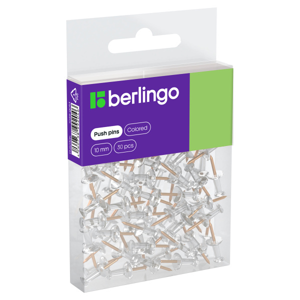 Кнопки силовые Berlingo, 30шт., цветные, ПВХ упак., европодвес, розовое золото PN5030h 330188
