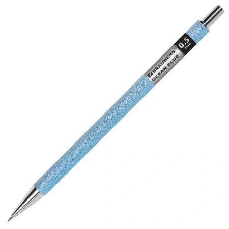 Карандаш механический 0,5 мм + грифели HB 12 штук на блистере, BRAUBERG "OCEAN BLUE", 181970 - МСК «Форвард»