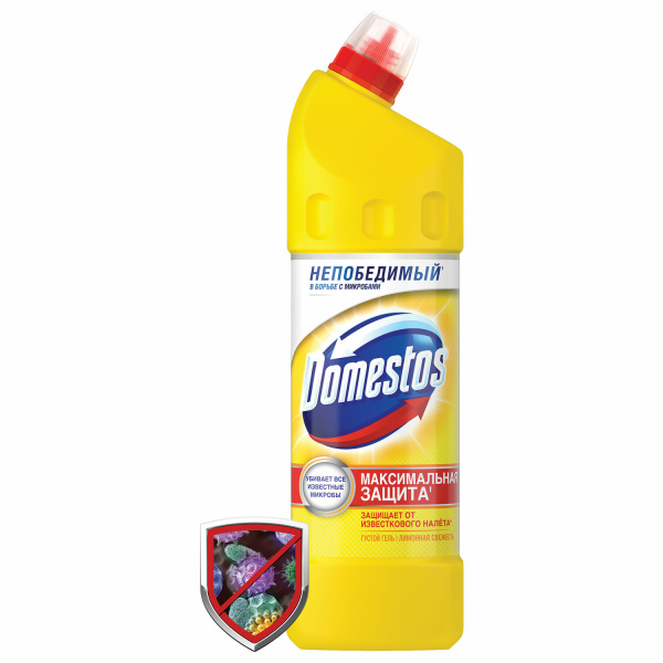 Чистящее средство 1л DOMESTOS (Доместос) "Лимонная Свежесть", с отбеливающ. эффектом, 601746