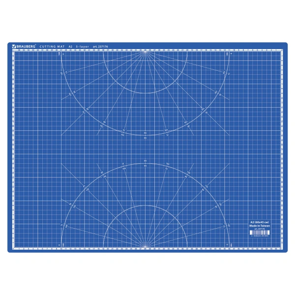 Коврик (мат) для резки BRAUBERG EXTRA 5-слойный,А2 (600х450мм),двусторонний,толщина 3мм,синий,237176
