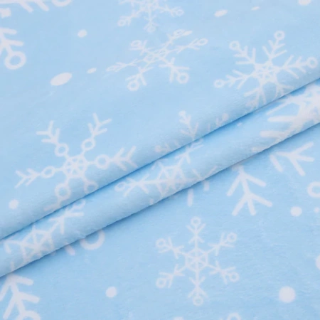 Плед новогодний, 150х200 см, "Снежинки", полиэстер, 210 г/м2, ЗОЛОТАЯ СКАЗКА, 592530 - МСК «Форвард»