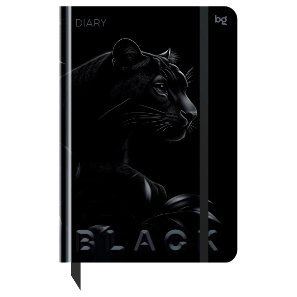 Ежедневник недатированный А5, 136л., 7БЦ BG "Пантера", soft tuch, выборочный лак 376411