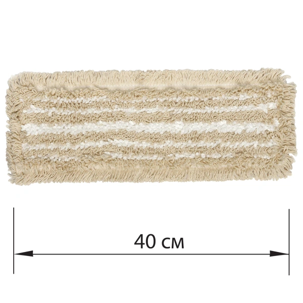 Насадка МОП плоская для швабры/держателя 40см, уши/карманы (ТИП У/К), хлопок/м-фибра, LAIMA EXPERT 605309