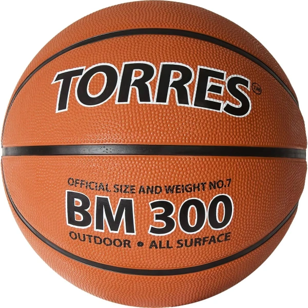 Мяч баскетбольный Torres BM300 №7 оранжевый/чёрный B02017 2009727 под заказ 8 дней