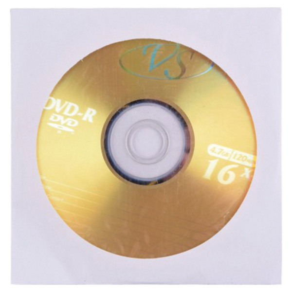 Диск DVD-R VS, 4,7 Gb, 16x, бумажный конверт (1 штука) 511555