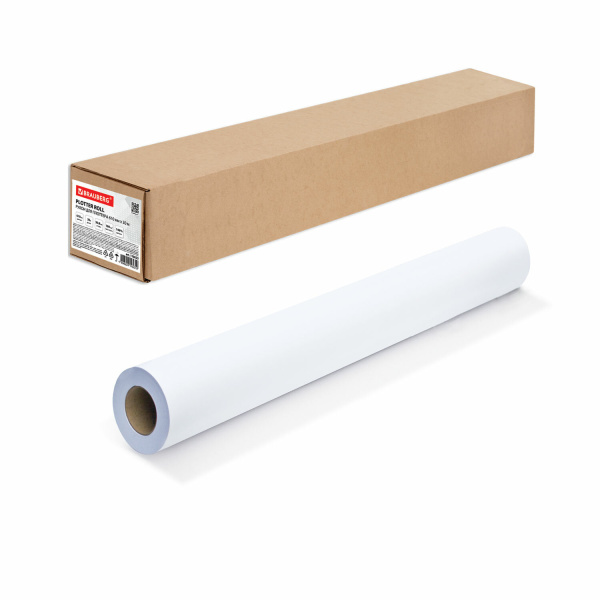 Бумага широкоформатная рулон для плоттера 610мм*30м*втулка 50,8мм,160г/м2, CIE 146%, BRAUBERG 110623