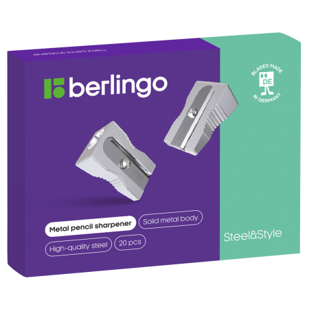 Точилка металлическая Berlingo "Steel&Style" 1 отверстие BBp_15010 247384 - МСК «Форвард»
