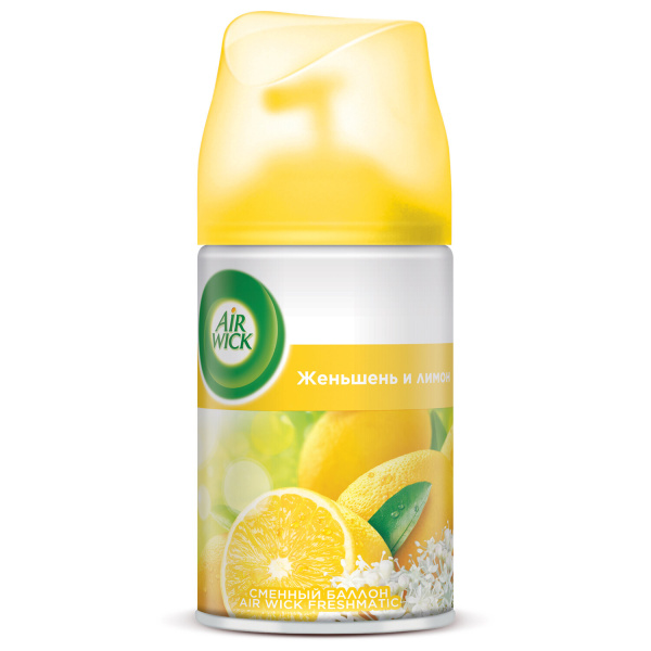 Сменный баллон 250мл AIRWICK "Лимон и женьшень", для автомат. освежителей, универсал, 601690