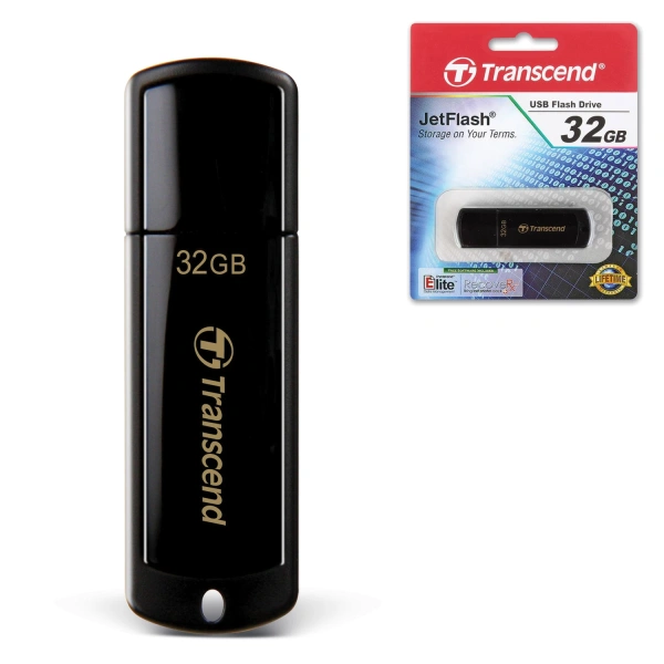 Флеш-диск 32GB TRANSCEND JetFlash 350 USB 2.0, черный, TS32GJF350