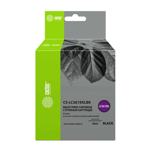 Картридж струйный CACTUS (CS-LC3619XLBK) для Brother MFC-J2330DW/J3530DW/J3930DW, черный, 3000 стр C 363869 ПОД ЗАКАЗ 8 ДНЕЙ