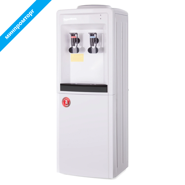 Кулер для воды AQUA WORK 0.8-LDR, напольный, НАГРЕВ/ЭЛЕКТРОННОЕ ОХЛАЖДЕНИЕ, 2 крана, белый, 27930 458565 минпромторг