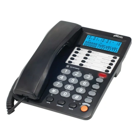 Телефон RITMIX RT-495 black, АОН, спикерфон, память 60 номеров, тональный/импульсный режим, черный, 80002152 263160 - МСК «Форвард»