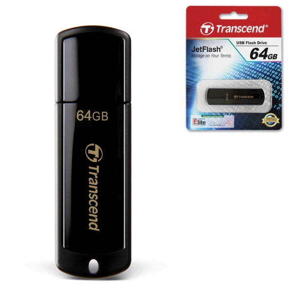 Флеш-диск 64GB TRANSCEND JetFlash 350 USB 2.0, черный, TS64GJF350 510970