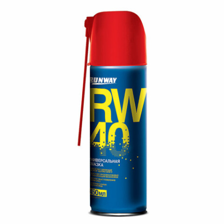 Смазка универсальная RW-40 (аналог WD-40) 450 мл, аэрозоль с распылителем, RUNWAY RW604, RW6045 608432 - МСК «Форвард»