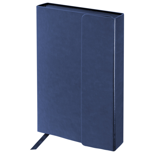 Ежедневник недатированный А5 148x218мм GALANT Magnetic под кожу магнитный клапан 160л, синий, 111879