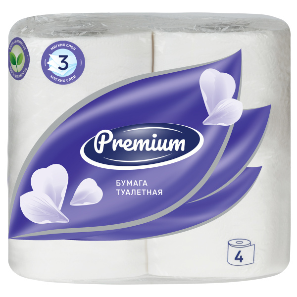 Бумага туалетная OfficeClean "Premium" 3-слойная, 4шт., тиснение, белая 279673 - МСК «Форвард»