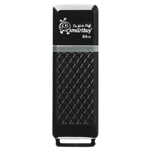 Флеш-диск 64GB SMARTBUY Quartz USB 2.0, черный, SB64GBQZ-K 513055