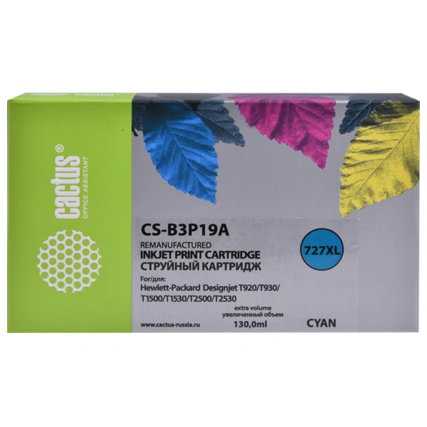 Картридж струйный CACTUS (CS-B3P19A) для HP DesignJet T920/T1500, голубой CS-B3P19A 363692 под заказ 8 дней