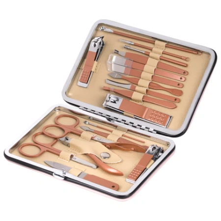 Универсальный набор для маникюра и педикюра 18 в 1 в футляре, STANDARD, розовый, WBZ (ВБЗ), 609488 - МСК «Форвард»