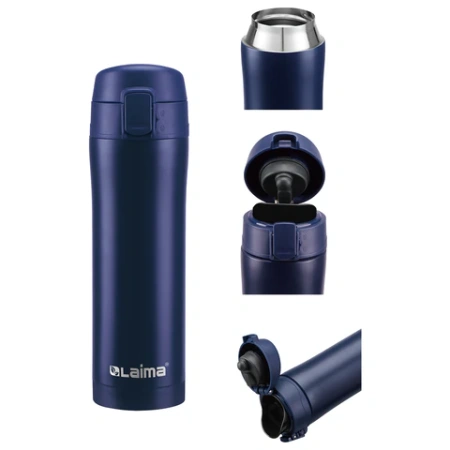 Термокружка 470 мл из нержавеющей стали SUS304, королевский синий матовый, LAIMA, 608079 - МСК «Форвард»