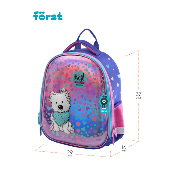 Ранец Först F-Glow "Best friends" 37*29,5*16см, 2 отделения, 2 кармана, анатомическая спинка FT-RY-050103 349574 - МСК «Форвард»