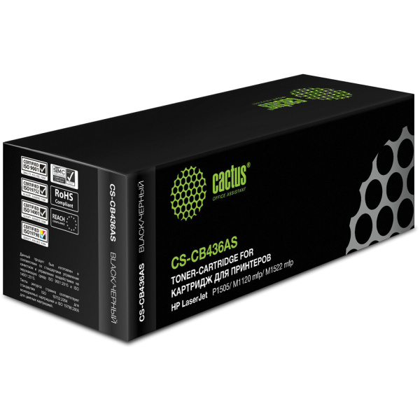 Картридж лазерный CACTUS (CS-CB436AS) для HP LaserJet P1505/M1120/M1522, ресурс 2000 стр CS-CB436AS 362034