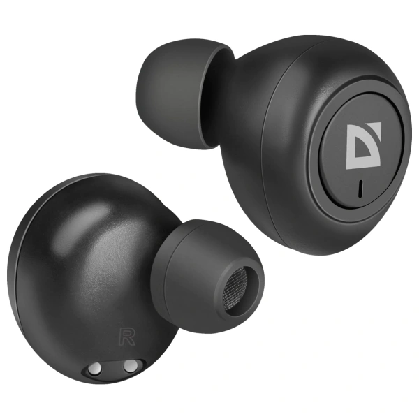 Наушники с микрофоном (гарнитура) DEFENDER TWINS 638, Bluetooth, беспроводные, черные 63638 513621