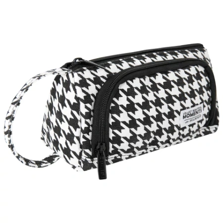 Пенал-косметичка BRAUBERG с ручкой, 1 откидная планка, полиэстер, 22x10х8 см, "Houndstooth", 271560 - МСК «Форвард»