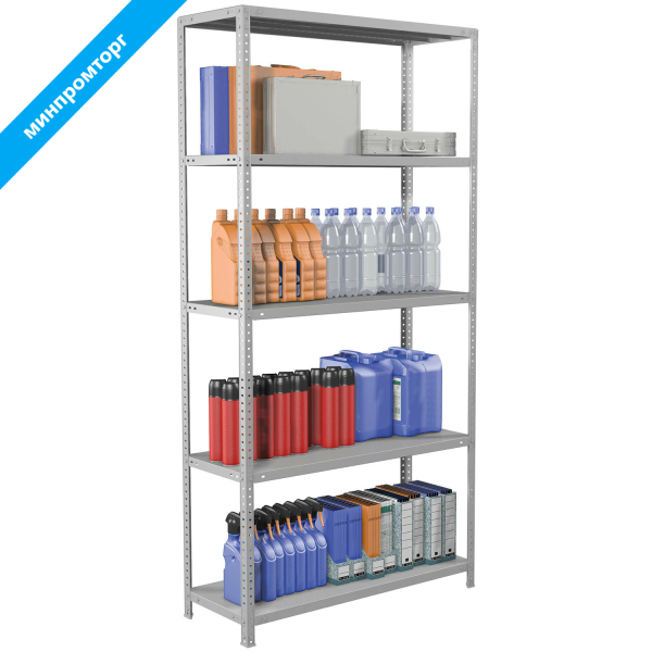 Стеллаж металлический BRABIX MS KD-195/40-5, (в1950*ш1000*г400мм), 5 полок, сборная стойка, 291119 S